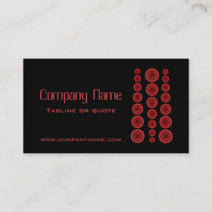 Circular Retro Business Card, Black and Red Card