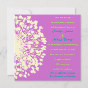 Circular Retro Daisy Wedding Invitation