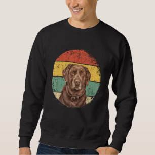 Circular Retro Labrador Owner  Golden Black Lab Da Sweatshirt