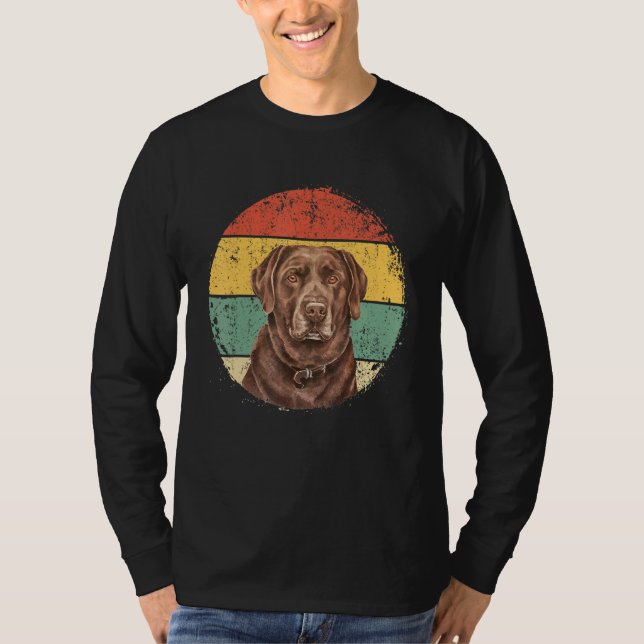 Circular Retro Labrador Owner  Golden Black Lab Da T-Shirt (Front)