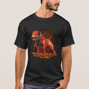 Circular Retro Pitbull Owner Present Dog Lover Pit T-Shirt