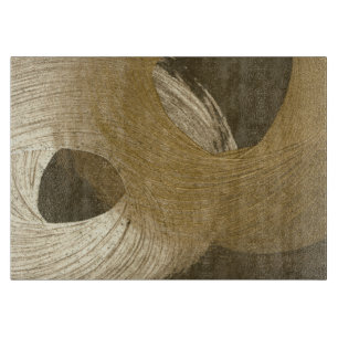 Circular Sandstorm in Tan and Dark Brown Cutting Board