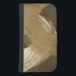 Circular Sandstorm in Tan and Dark Brown Samsung S4 Wallet Case<br><div class="desc">There is a lot of movement displayed in this painting by Megan Meagher. The swirls of colour look like circular sandstorms traversing the canvas. Put this on your wall today!</div>