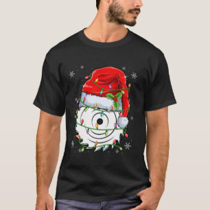 Circular Saw Blade Wearing Santa Hat Xmas Light Ch T-Shirt
