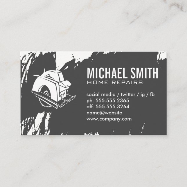 Circular Saw | Hardware Tools | Carpentry Business Card (Front)