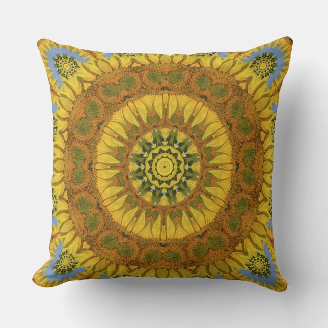circular shape digital abstract art cushion (Front)