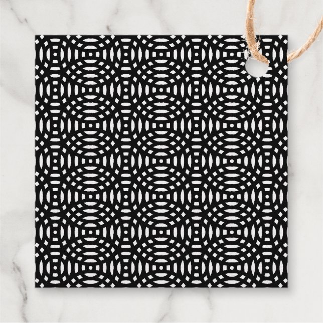 circular shapes seamless pattern favour tags (Back)