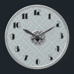 Circular Silver/Gray Art Deco Clock (LGE)<br><div class="desc">Finally the clocks are available! Both Circular and Square clocks. This clock measures 10.75 inches. I have designed it in Silver and Gray with black numerals. A lovely light clock that would go with most color decors. It looks very nice on a dark wall. For all who love Art Deco...</div>