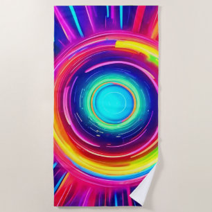 Circular Spectrum: A Vibrant Exploration of Colour Beach Towel