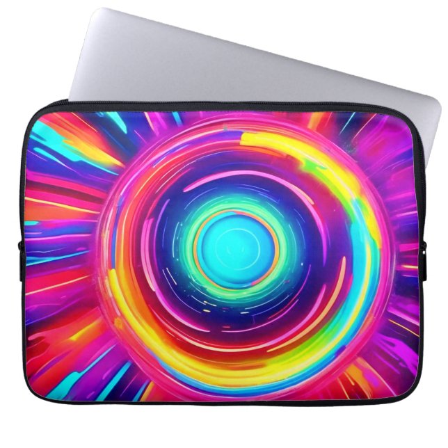 Circular Spectrum: A Vibrant Exploration of Colour Laptop Sleeve (Front)