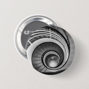 Circular Stairway BW 6 Cm Round Badge