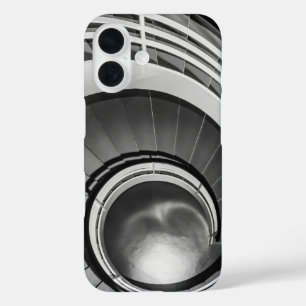 Circular Stairway BW iPhone 16 Case