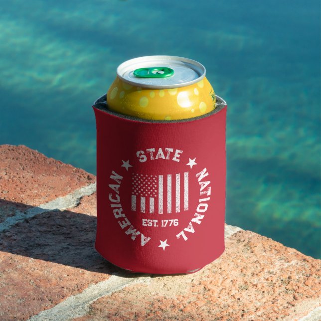 Circular Stamp American State National Est 1776 Can Cooler (In Situ Pool)