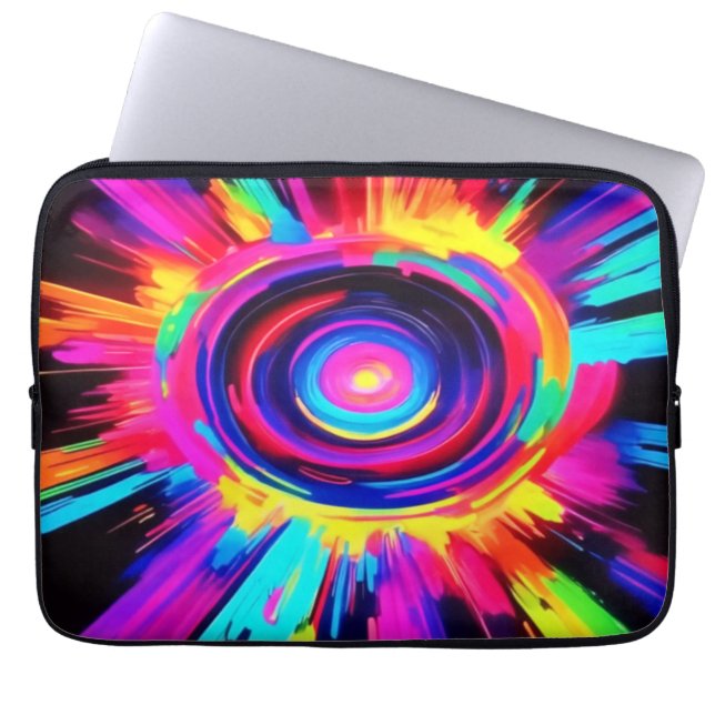Circular Symphony of Colours Laptop Sleeve (Front)