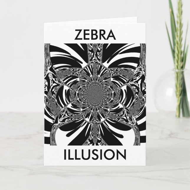 Circular Zebra Kaleidoscope Art Print Card (Front)