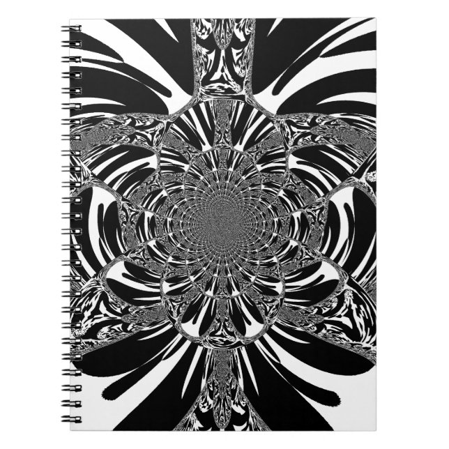 Circular Zebra Kaleidoscope Art Print Spiral Notebook (Front)