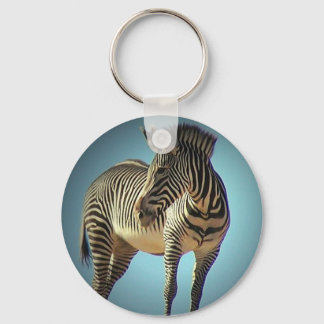 Circular Zebra Keychain