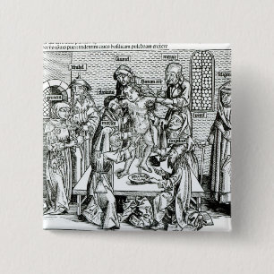 Circumcision, from 'Liber Chronicarum' 15 Cm Square Badge