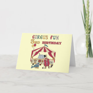 Circus 3rd Birthday Tshirts and Gifts Card