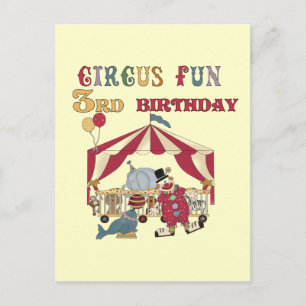 Circus 3rd Birthday Tshirts and Gifts Postcard