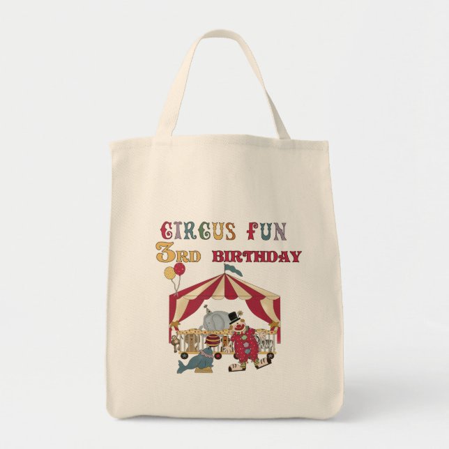 Circus 3rd Birthday Tshirts and Gifts Tote Bag (Front)