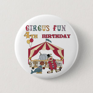Circus 4th Birthday Tshirts and Gifts 6 Cm Round Badge