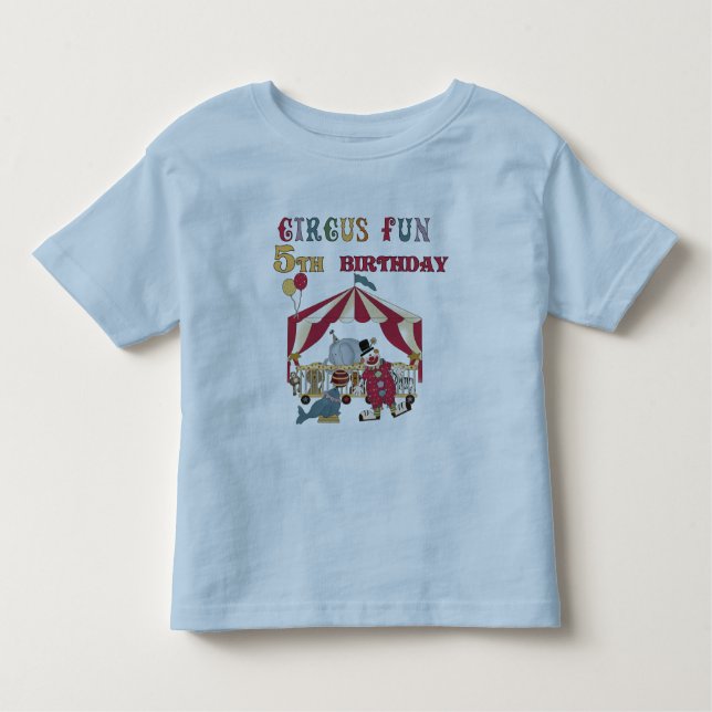 Circus 5th Birthday tshirts and Gifts (Front)