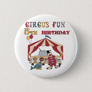 Circus 5th Birthday tshirts and Gifts 6 Cm Round Badge