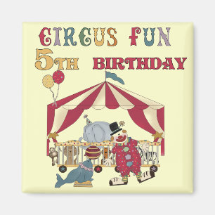 Circus 5th Birthday tshirts and Gifts Magnet