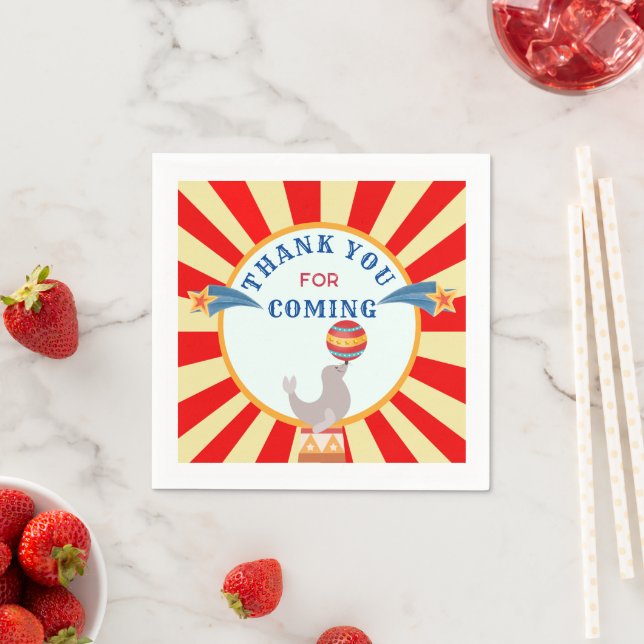 Circus Act Thank You Party Napkins (Insitu)