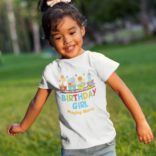 Circus Animal Train Cute Custom Birthday Girl Toddler T-Shirt