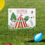 Circus Animals and Big Top Kids Birthday Party Garden Sign<br><div class="desc">Circus themed birthday party sign to personalise - The welcome sign is titled "step right up and join the fun .. at [name's] party" . The design features a big top with circus animals practicing in the park,  including elephant,  tiger and bear.</div>