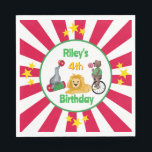 Circus Animals Fun Kids Birthday Paper Napkins<br><div class="desc">The circus has come to town bringing with it all it's animal performers.</div>