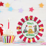 Circus Animals Fun Kids Birthday Paper Plate<br><div class="desc">The circus has come to town bringing with it all it's animal performers.</div>