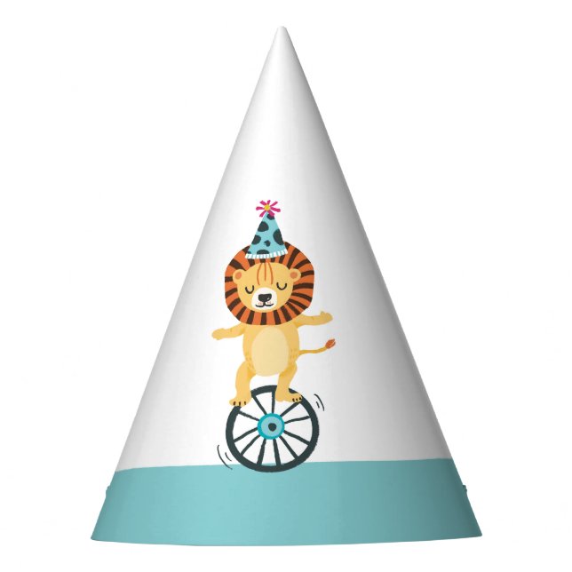 Circus Animals Kids Birthday Party Hat (Front)