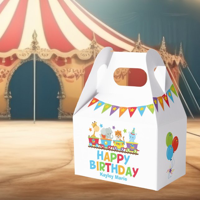 Circus Animals Train Cute Kids Birthday Party Favour Box (Creator Uploaded)