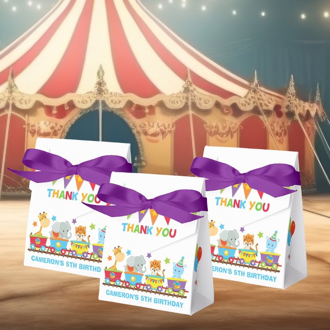 Circus Animals Train Fun Childrens Birthday Party Favour Box (Creator Uploaded)