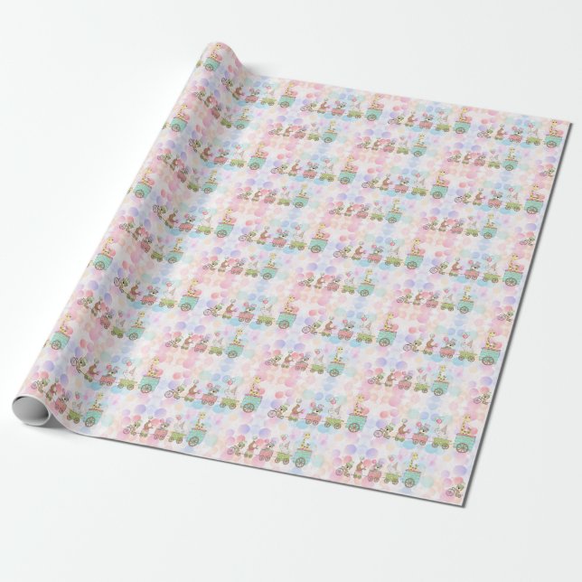 Circus Animals Wrapping Paper (Unrolled)