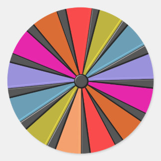 Circus Art - Big Top Pinwheel Classic Round Sticker