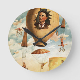 circus art round clock