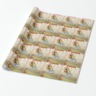 circus art wrapping paper