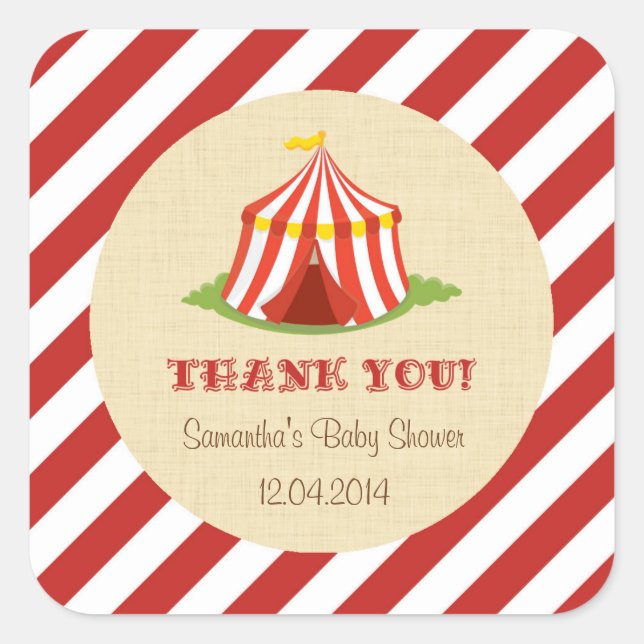Circus Baby Shower Sticker (Front)