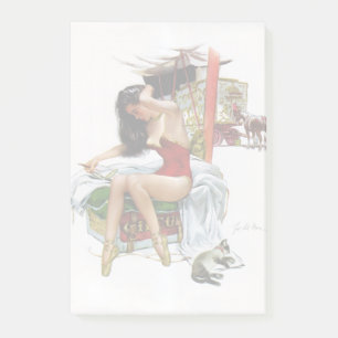 Circus Beauty Vintage Art December Pin-Up Girl Post-it Notes