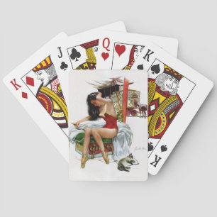 Circus Beauty Vintage Art Pin-Up Girl Playing Cards