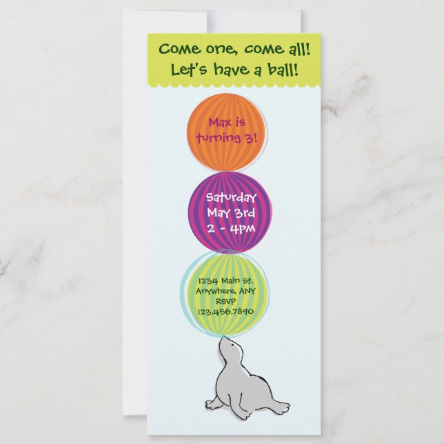 Circus Big Top Birthday Party Invitation (Front)