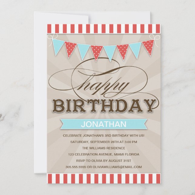 CIRCUS BIRTHDAY | CHILDREN'S BIRTHDAY INVITATIONS (Front)