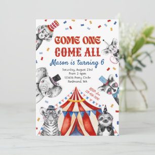 Circus Birthday Invitation   Carnival Invitation