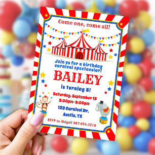 Circus birthday invitation Carnival invite