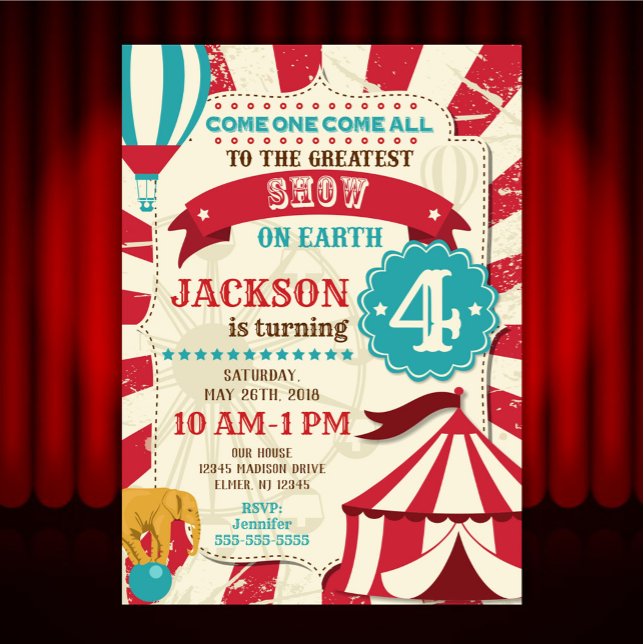 Circus Birthday Invitation / Carnival Invite /Show (Creator Uploaded)