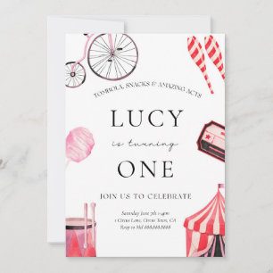 Circus Birthday Invitation For Girl